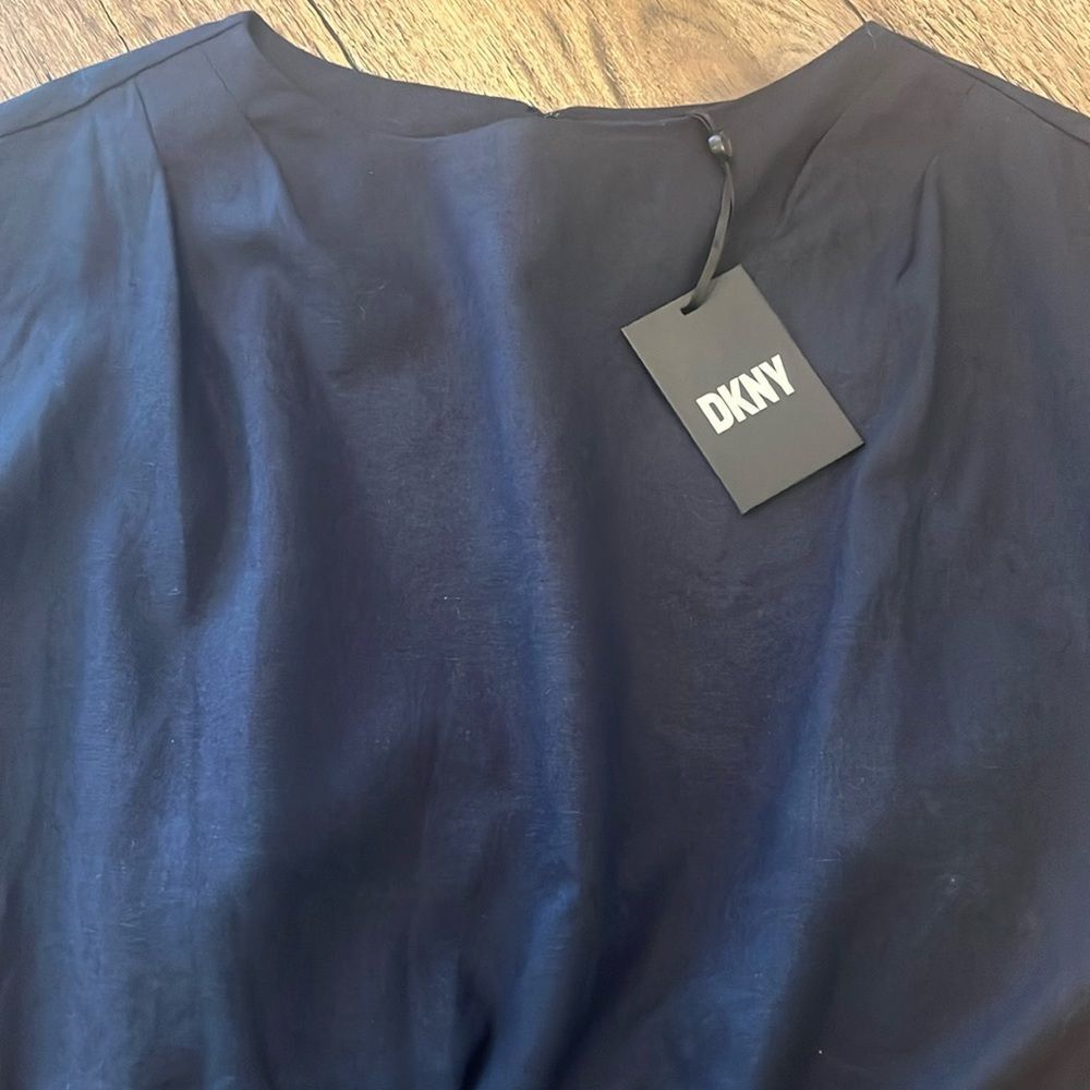 DKNY NAVY LINEN DRESS SIZE 4